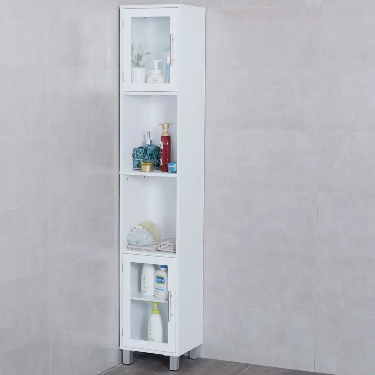71 Inch Tall Tower Bathroom Storage Cabinet and Organizer Display Shelves for Bedroom by DirectDeals