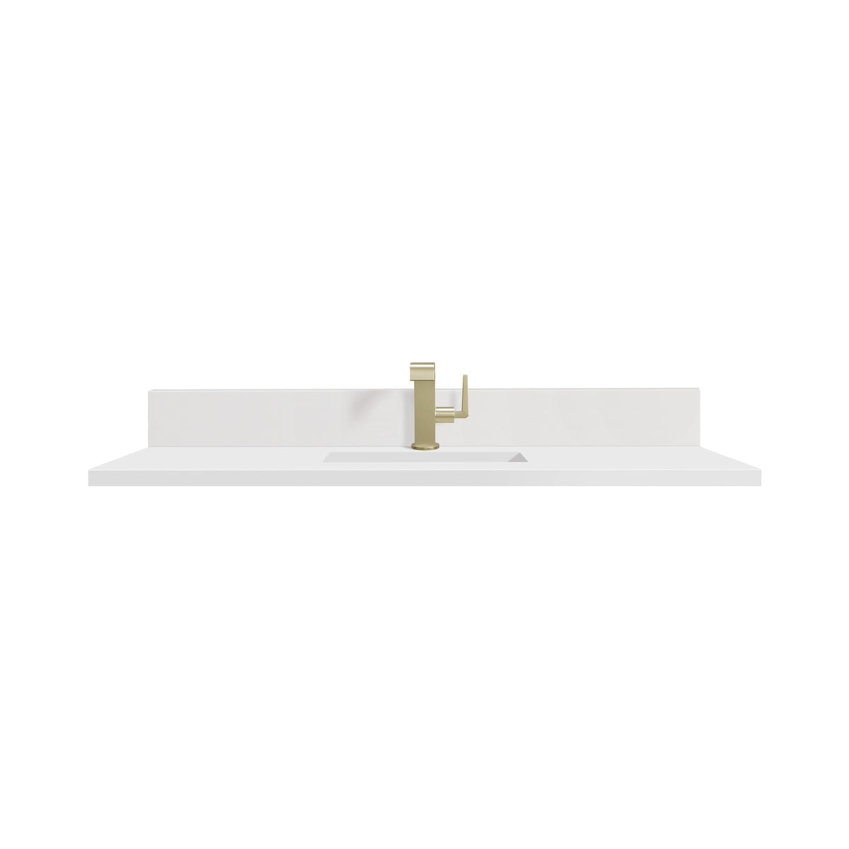 James Martin 48" Single Vanity Top with White Zeus (Single Hole, with Backsplash) countertop