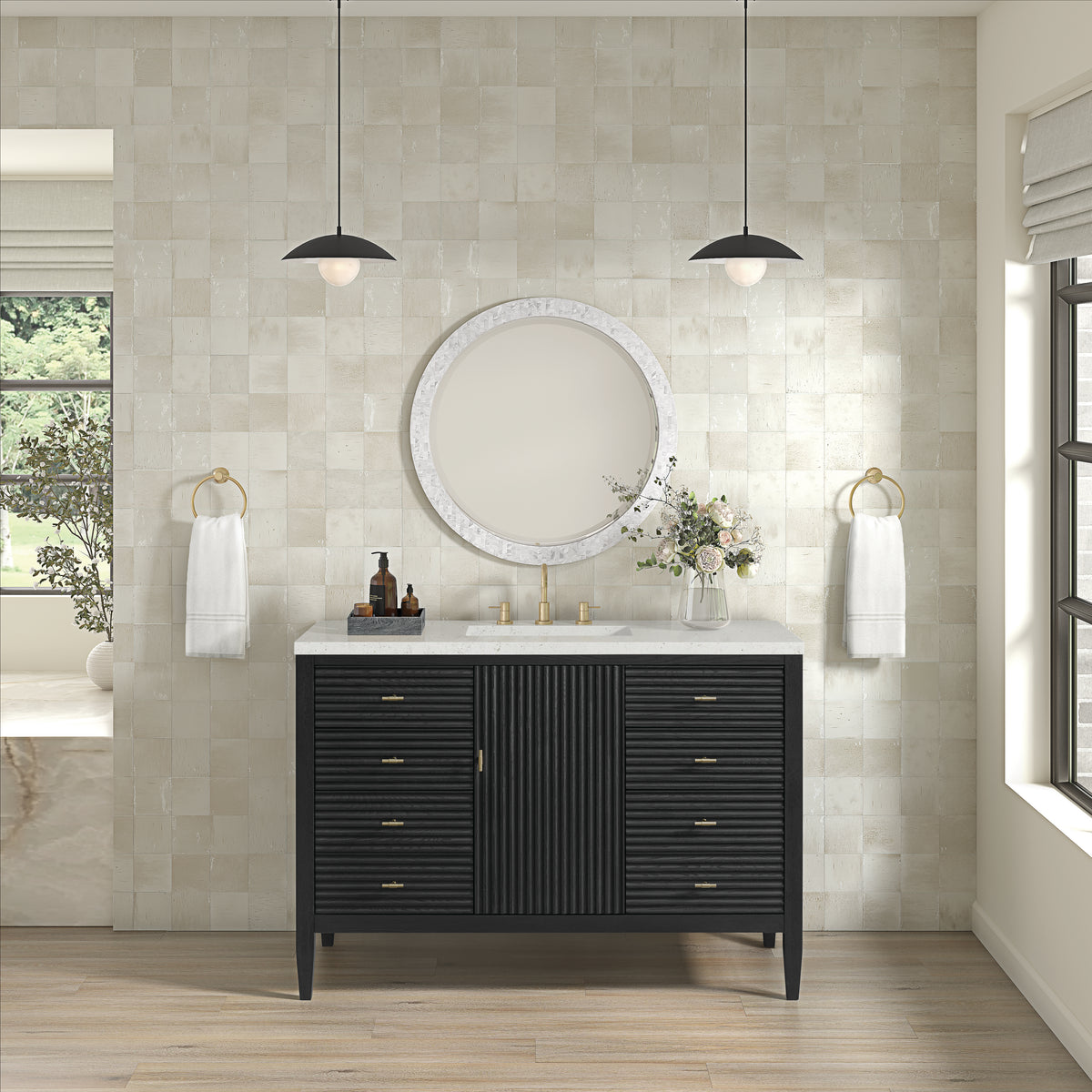 James Martin Myrrin 48" Single Bathroom Vanity, Carbon Oak, view 33