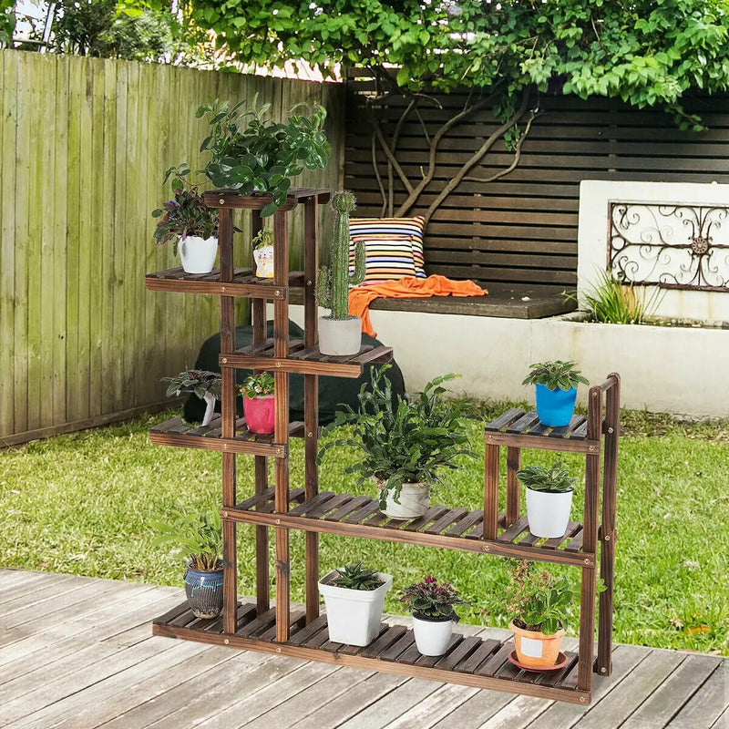 7-Tier Flower Wood Stand Plant Display Rack Storage Shelf by DirectDeals