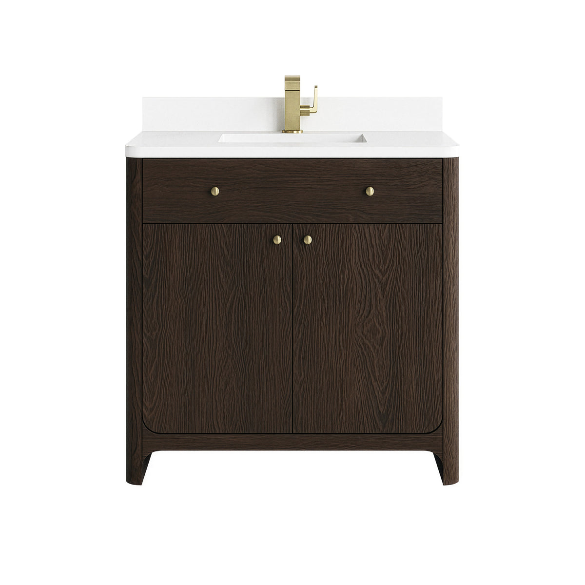 James Martin Gracyn 36" Single Bathroom Vanity, Sable with White Zeus countertop