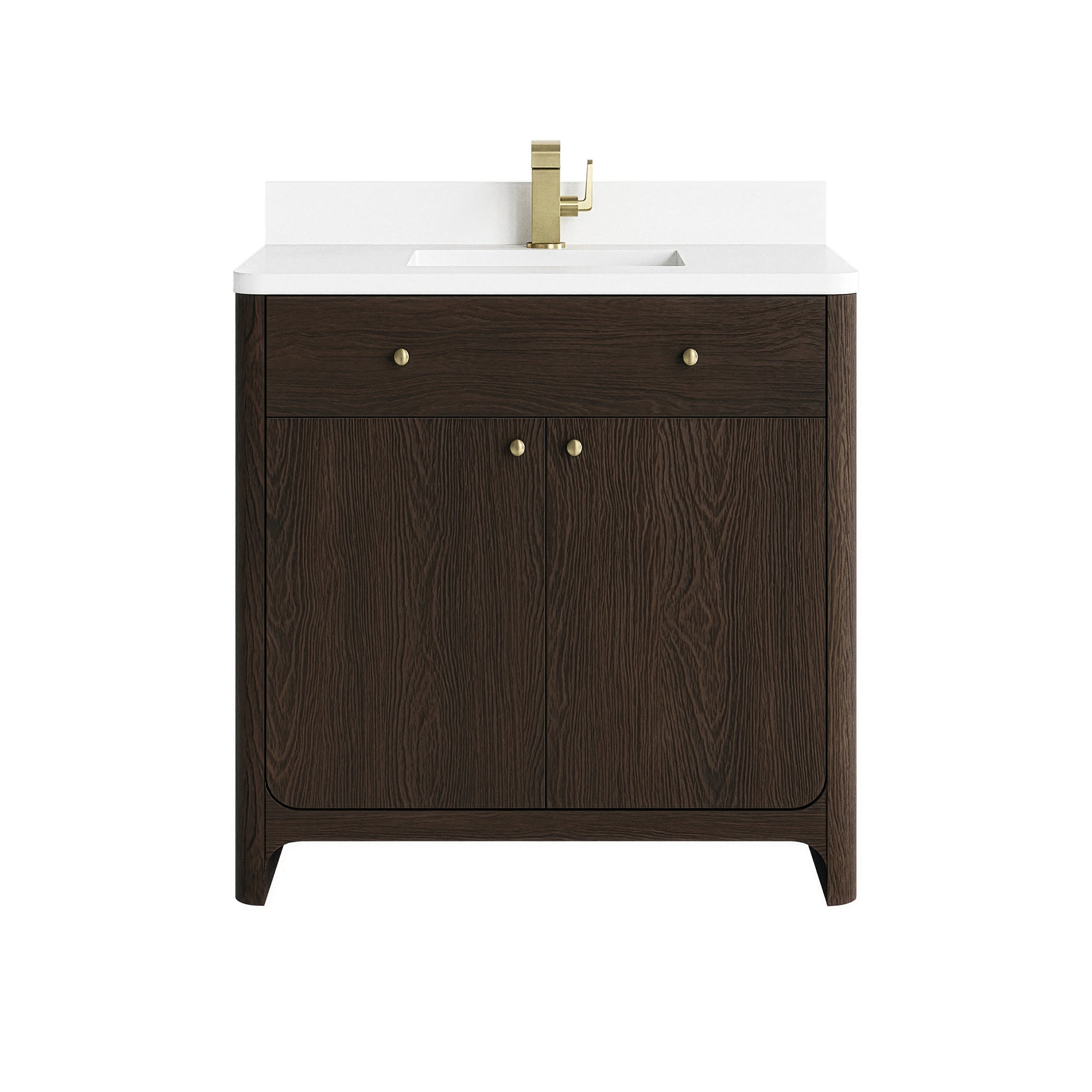 James Martin Gracyn 36" Single Bathroom Vanity, Sable with White Zeus countertop