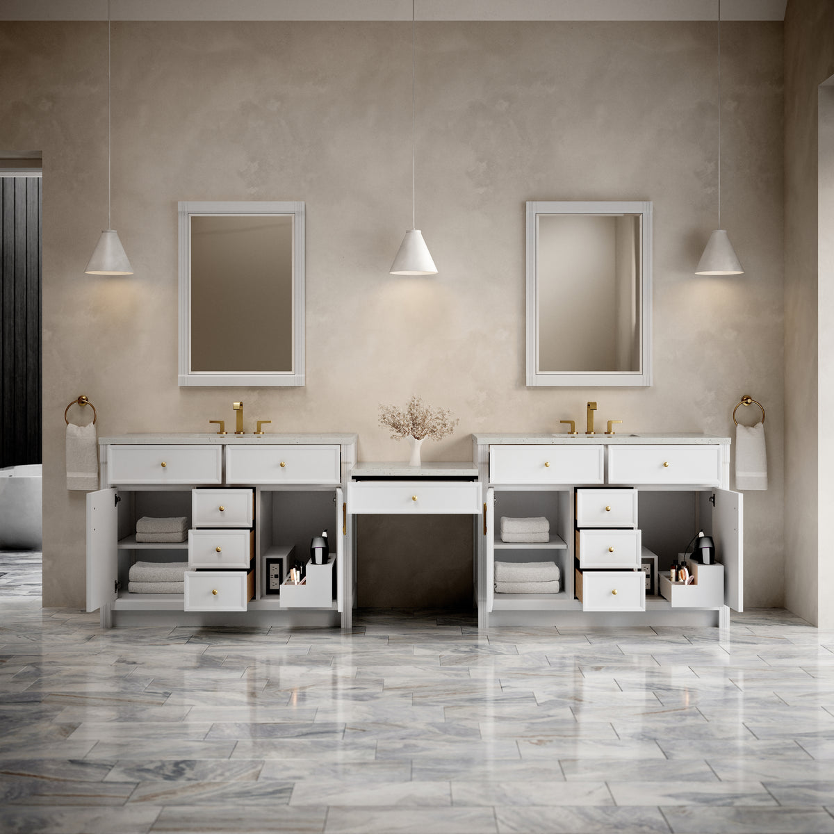 James Martin Bellshire 120" Double Bathroom Vanity, Bright White, view 27