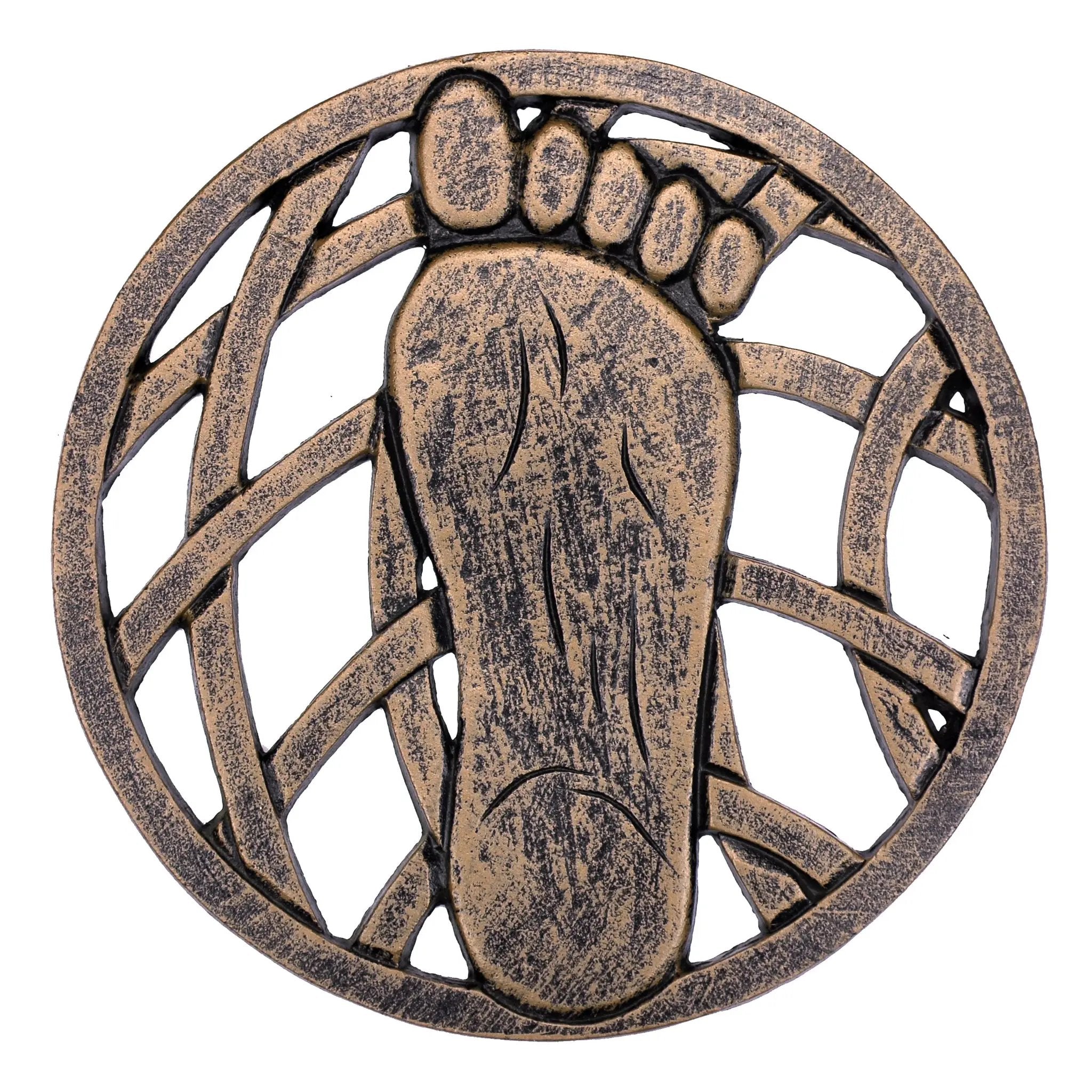 Antique Bronze Metal Stepping Stone Right Foot - Cast Aluminum by Sharicks