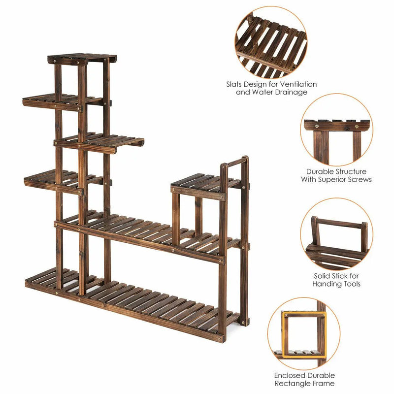 7-Tier Flower Wood Stand Plant Display Rack Storage Shelf by DirectDeals