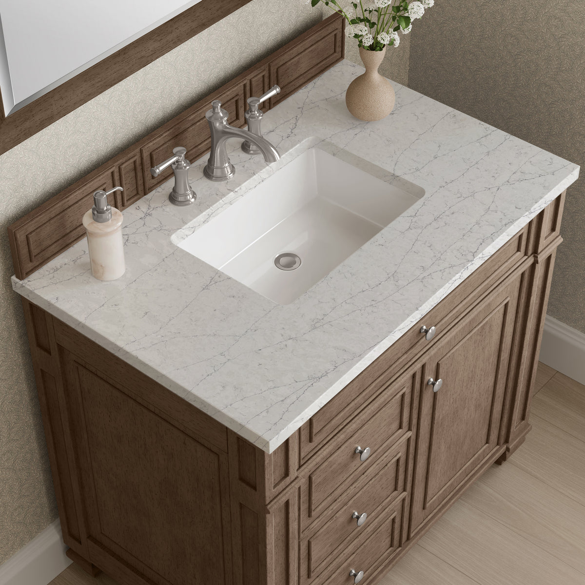 James Martin Bristol 36" Single Bathroom Vanity, Whitewashed Walnut, view 39