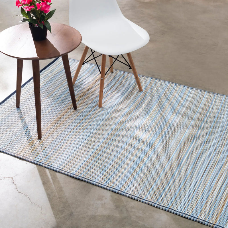 Cancun Shadow - Blue Outdoor Rug for Patio by Fab Habitat