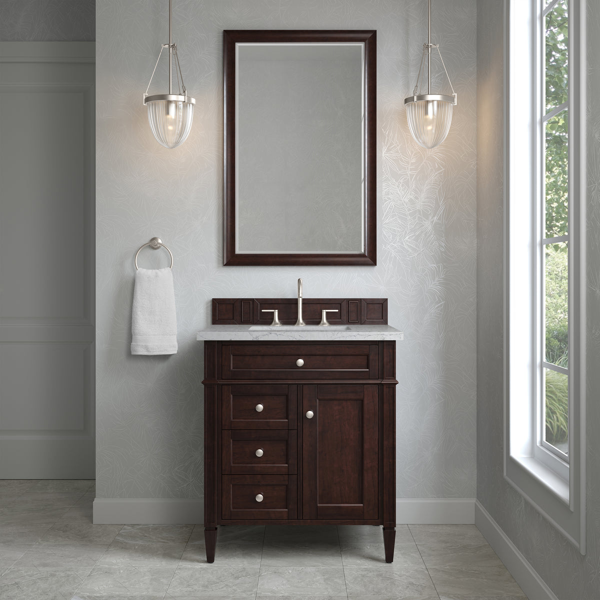 James Martin Brittany 30" Single Bathroom Vanity, Burnished Mahogany, view 34
