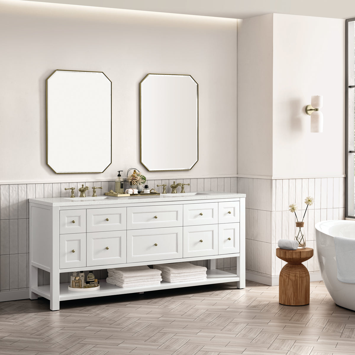 James Martin Breckenridge 72" Double Bathroom Vanity, Bright White, view 32