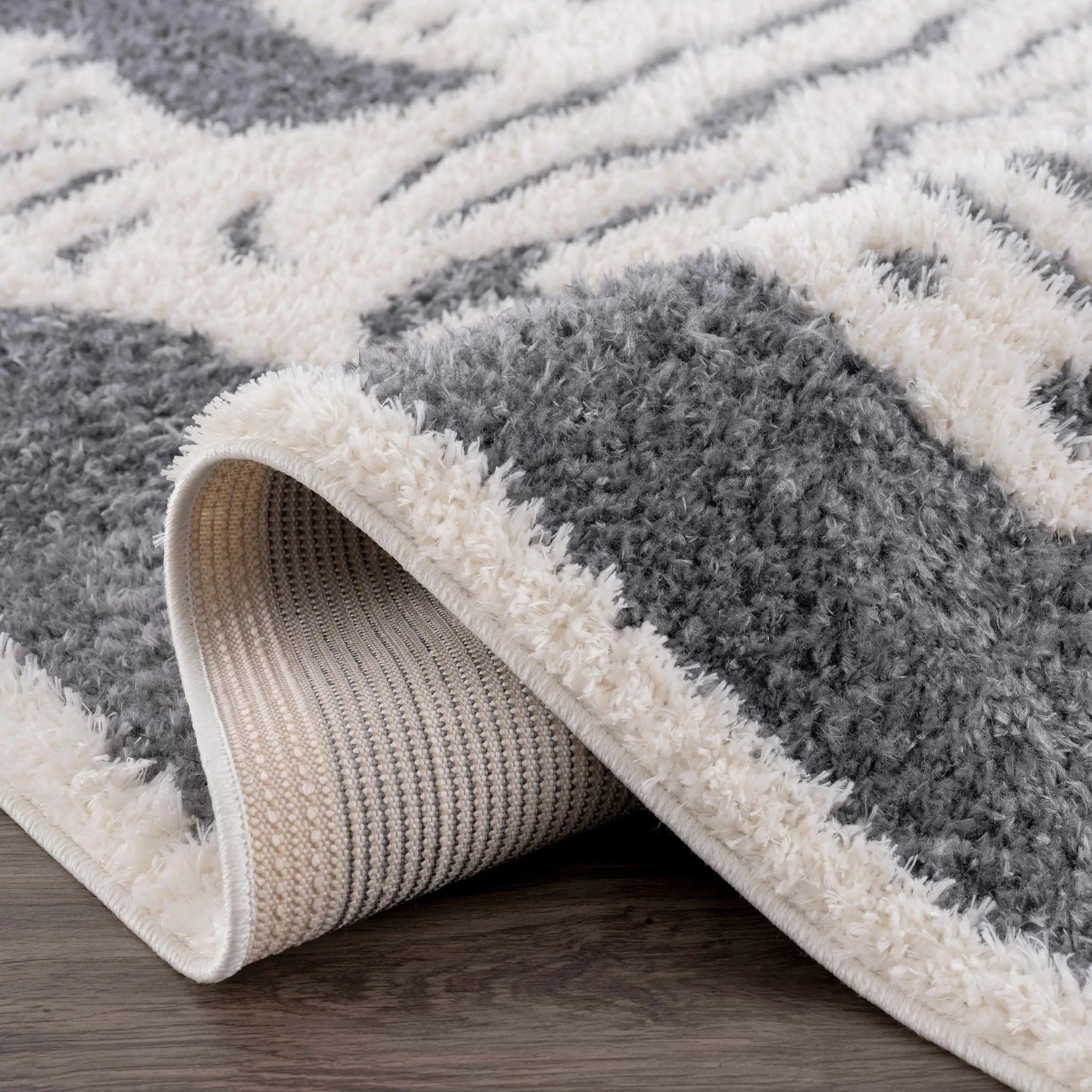 Zane Charcoal Tibetan Tiger Plush Rug by Boutique Rugs