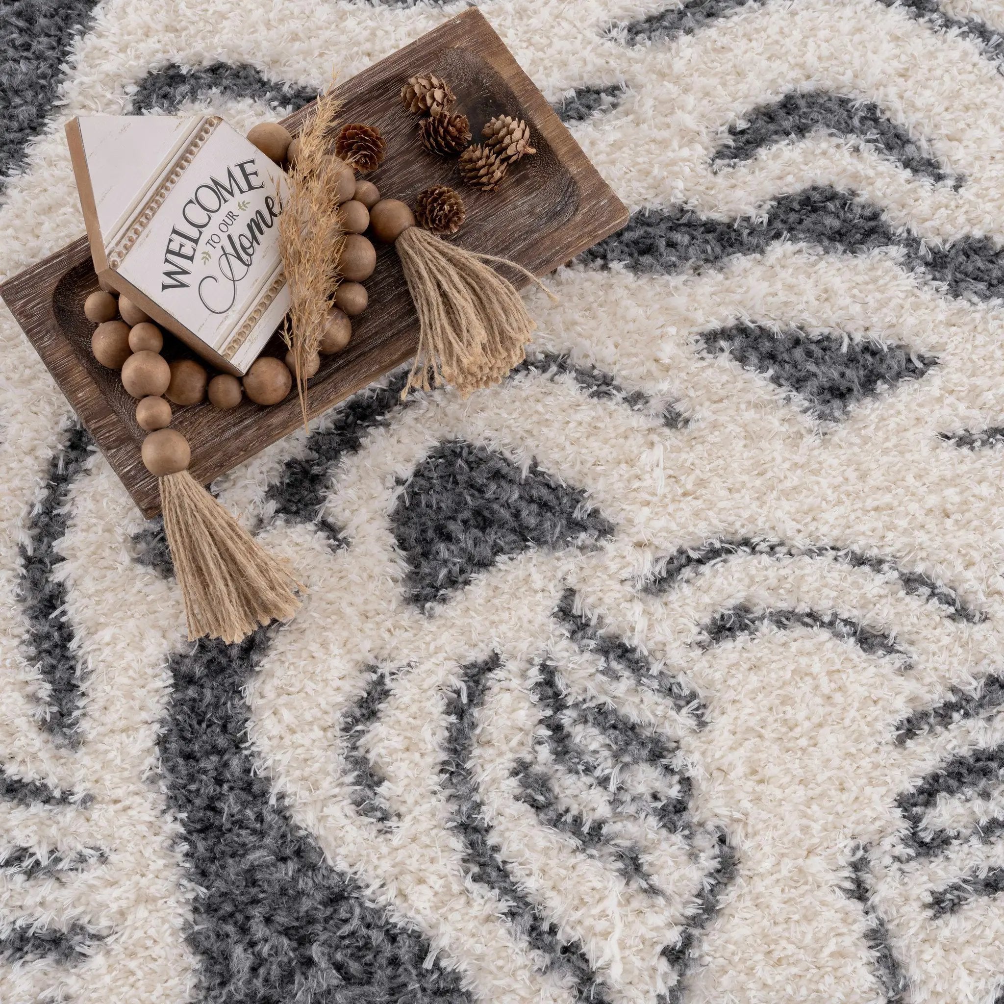 Zane Charcoal Tibetan Tiger Plush Rug by Boutique Rugs