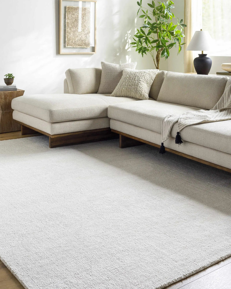 Zareh Off White Solid Area Rug - Clearance by Boutique Rugs