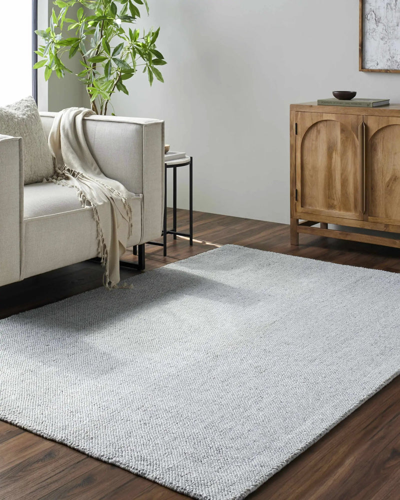 Zareh Gray Blue Solid Area Rug - Clearance by Boutique Rugs