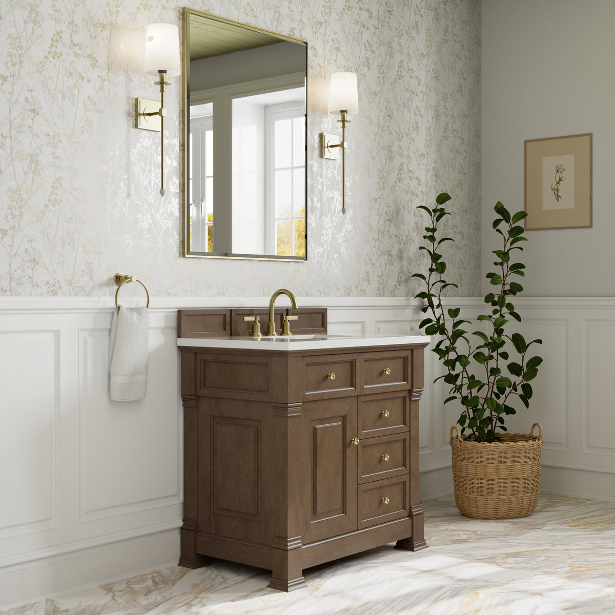 James Martin Brookfield 36" Single Bathroom Vanity, Pecan, view 25