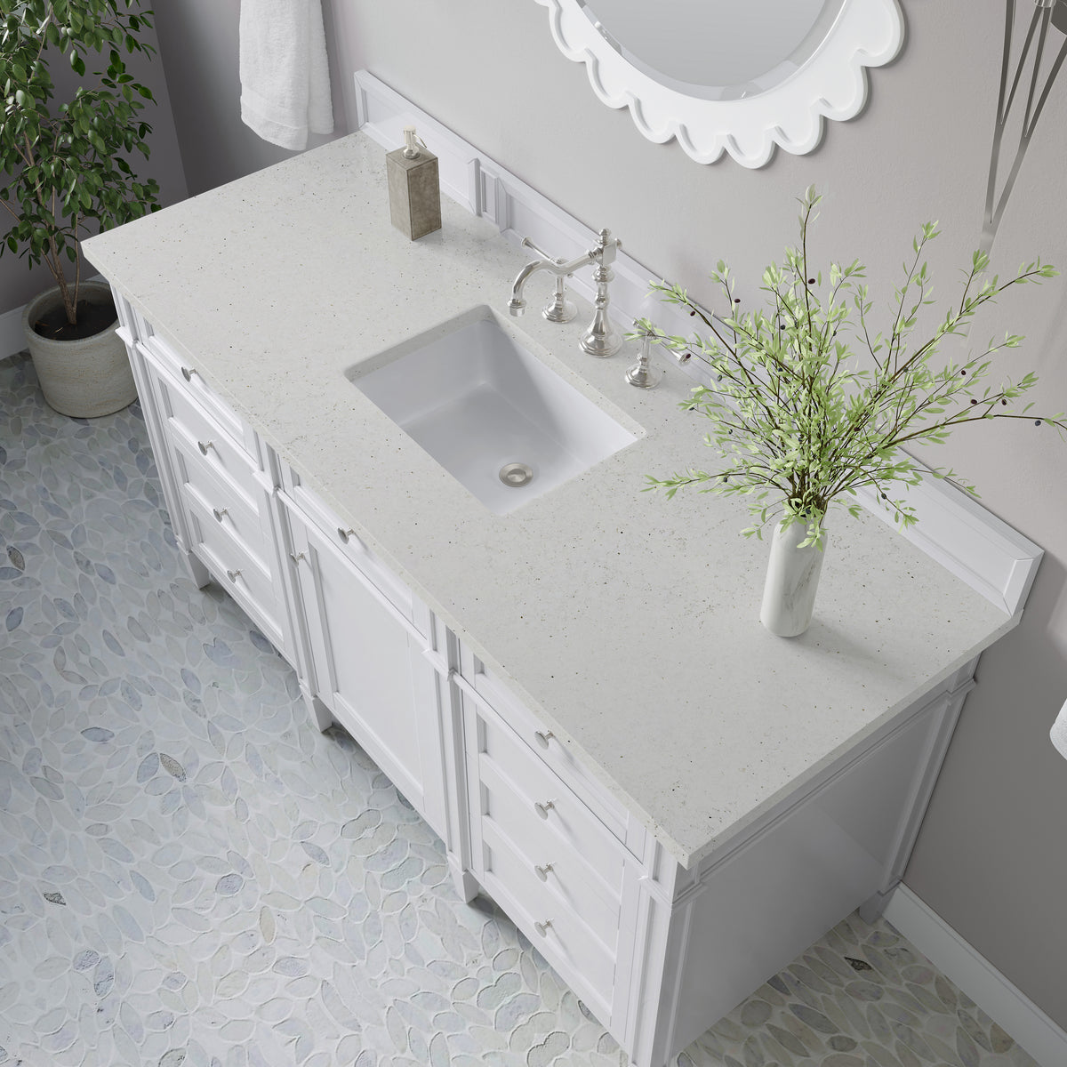 James Martin Brittany 60" Single Bathroom Vanity, Bright White, view 22