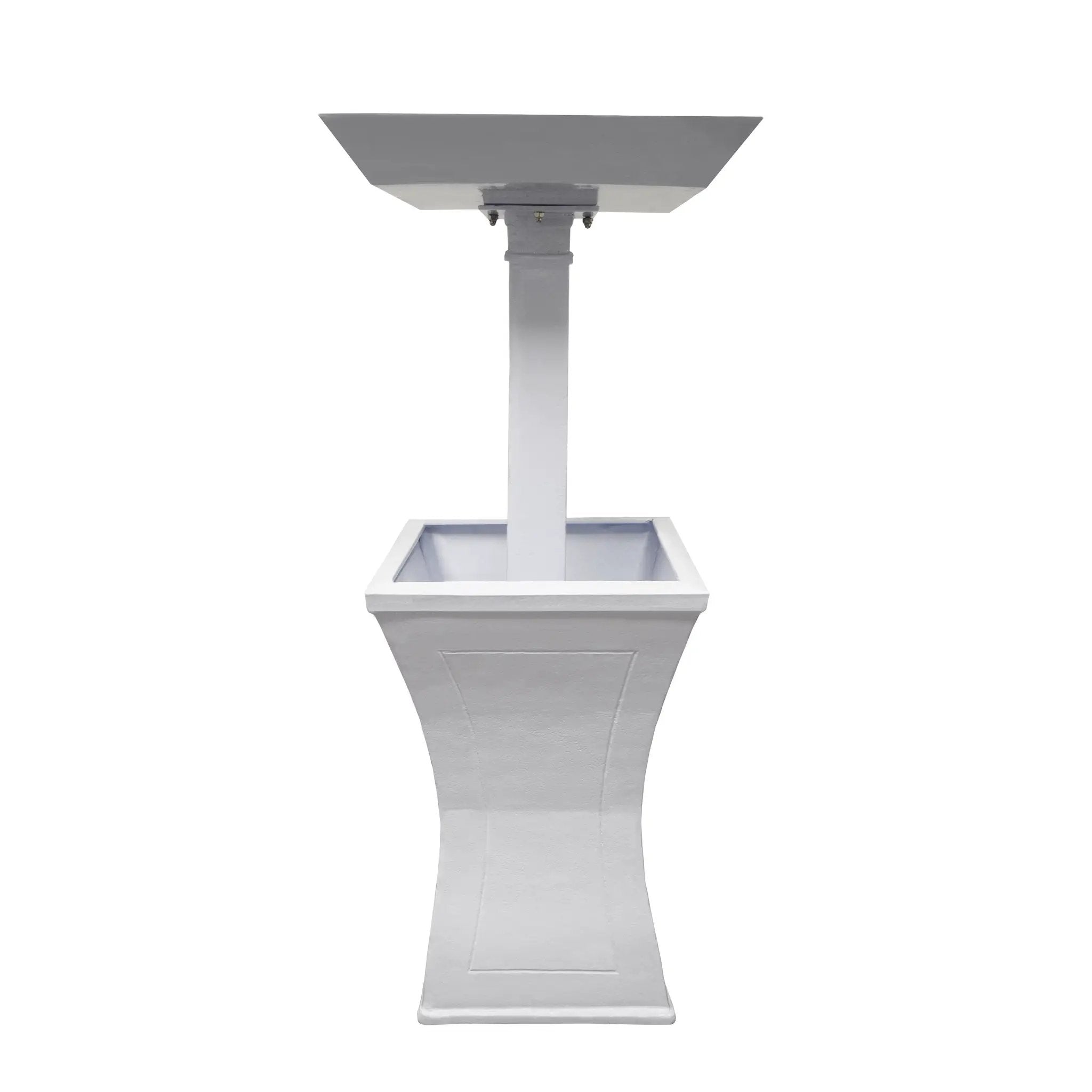 Modern Square Cast Aluminum 40-in Bird Bath and Planter Vase Combo by Sharicks