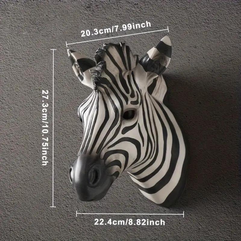 Zebra Head - Hand-Painted Boho White Wall by House Of Avana