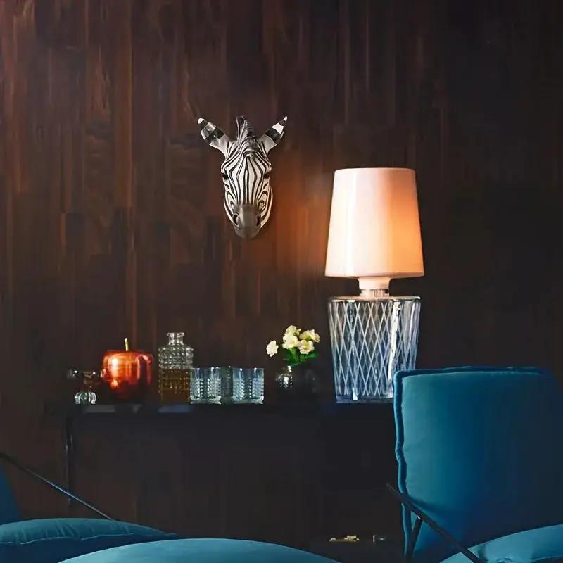 Zebra Head - Hand-Painted Boho White Wall by House Of Avana