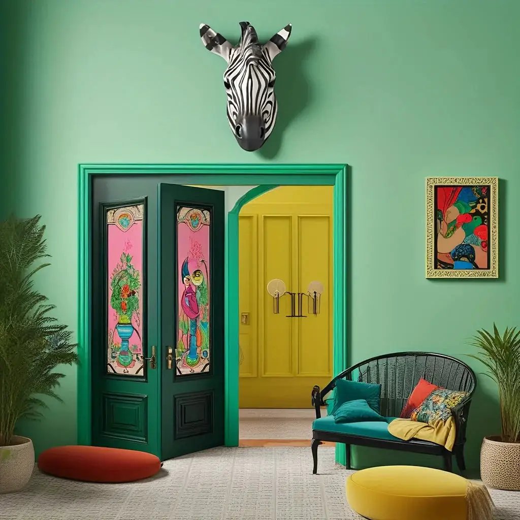 Zebra Head - Hand-Painted Boho White Wall by House Of Avana