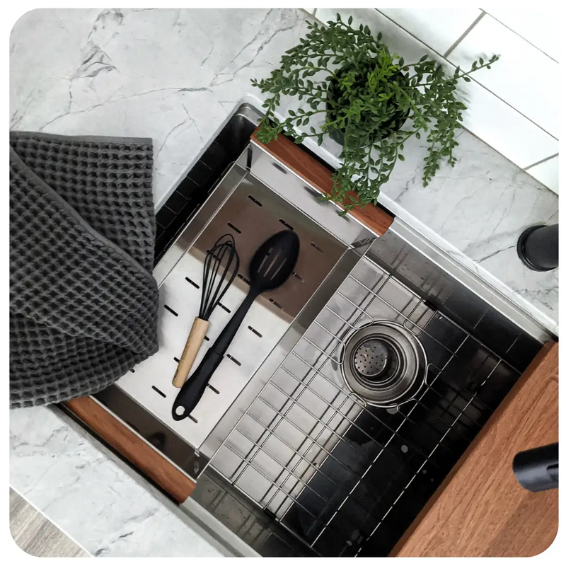 Zeek 32" Undermount / Drop-In Single Bowl Workstation Kitchen Sink ZH-LD32 by ZEEK