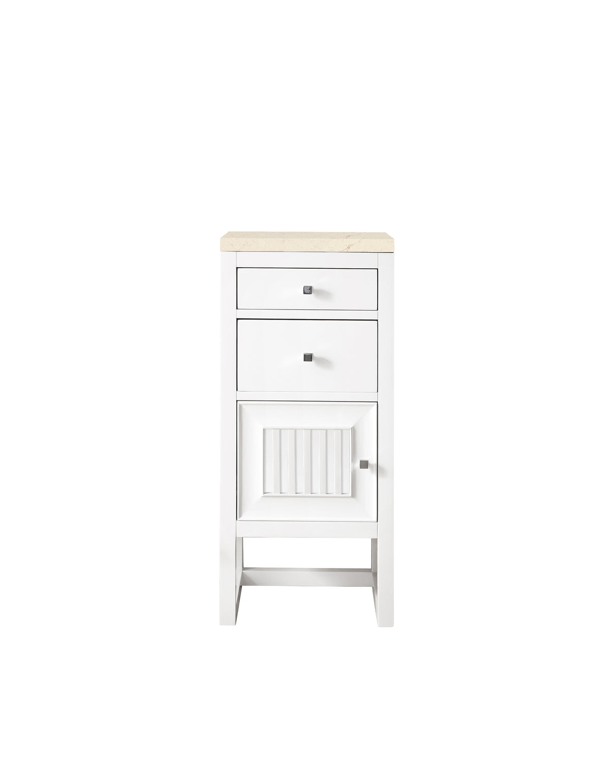 James Martin Athens 15" Base Cabinet, Glossy White with Eternal Marfil countertop