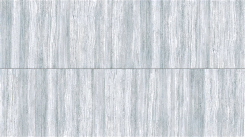 Zenit Grey Honed Travertine Look Bullnose Porcelain Trim 4x24, several pieces laid together, view 2