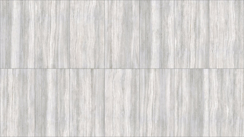 Zenit Light Taupe Polished Travertine Look Porcelain Tiles 12x24, several pieces laid together, view 2