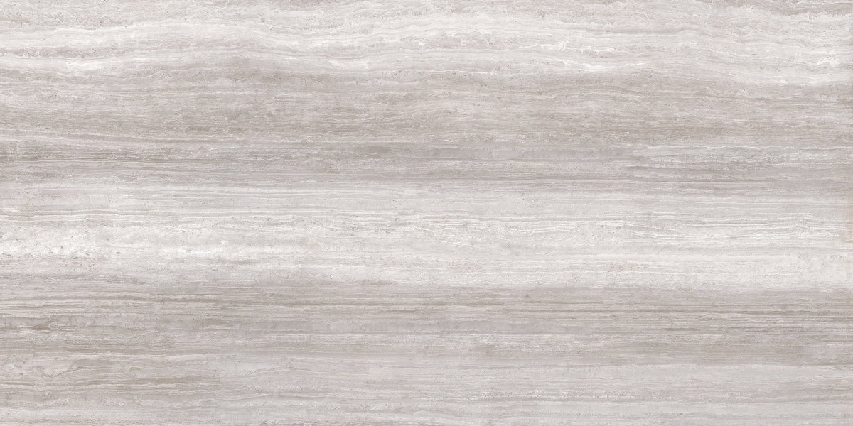 Zenit Light Taupe Polished Travertine Look Porcelain Tiles 24x48 close up