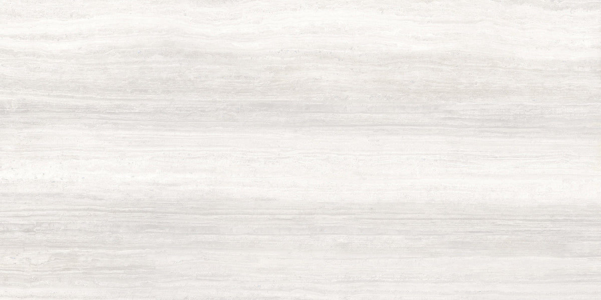 Zenit White Polished Travertine Look Porcelain Tiles 12x24 close up