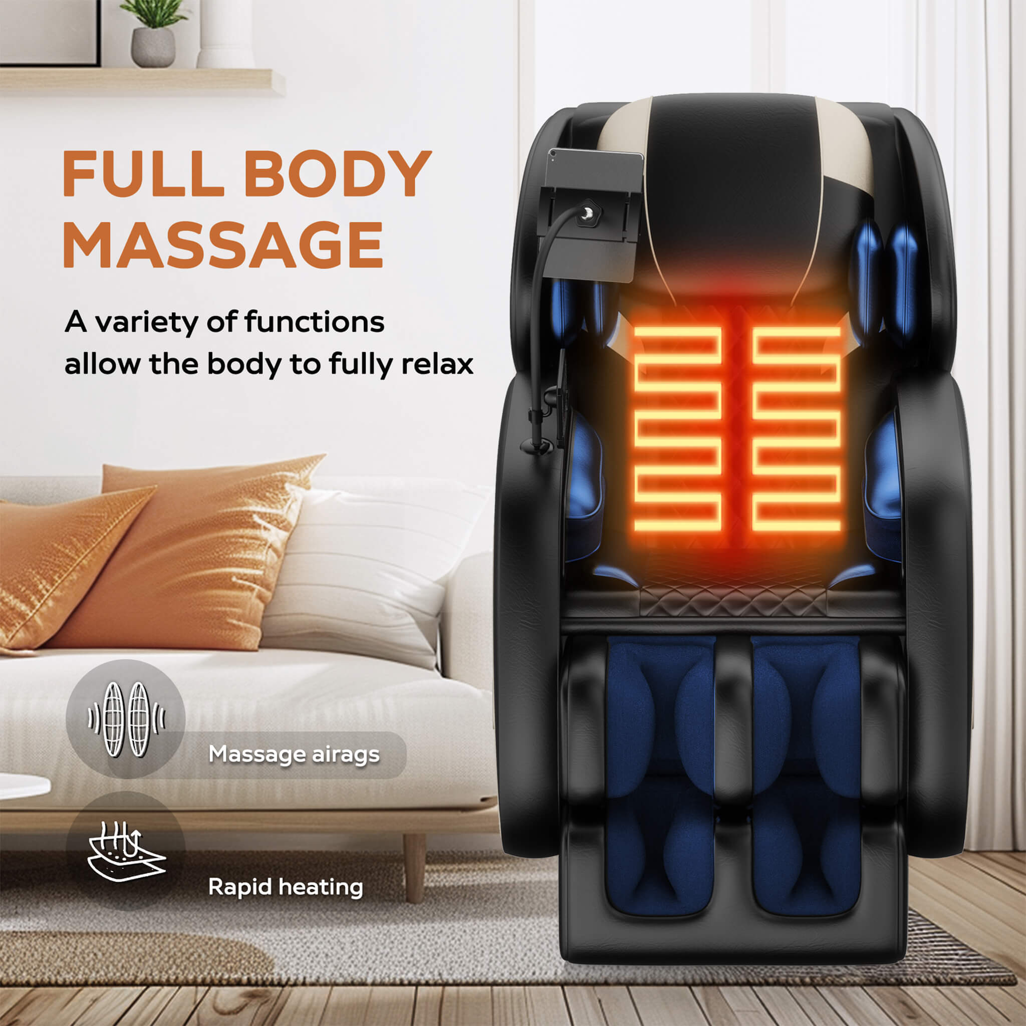 Airvana Sovereign Zero-Gravity Massage Chair With Six Massage Rollers (SAK32089) by SAKSBY WHOLESALE
