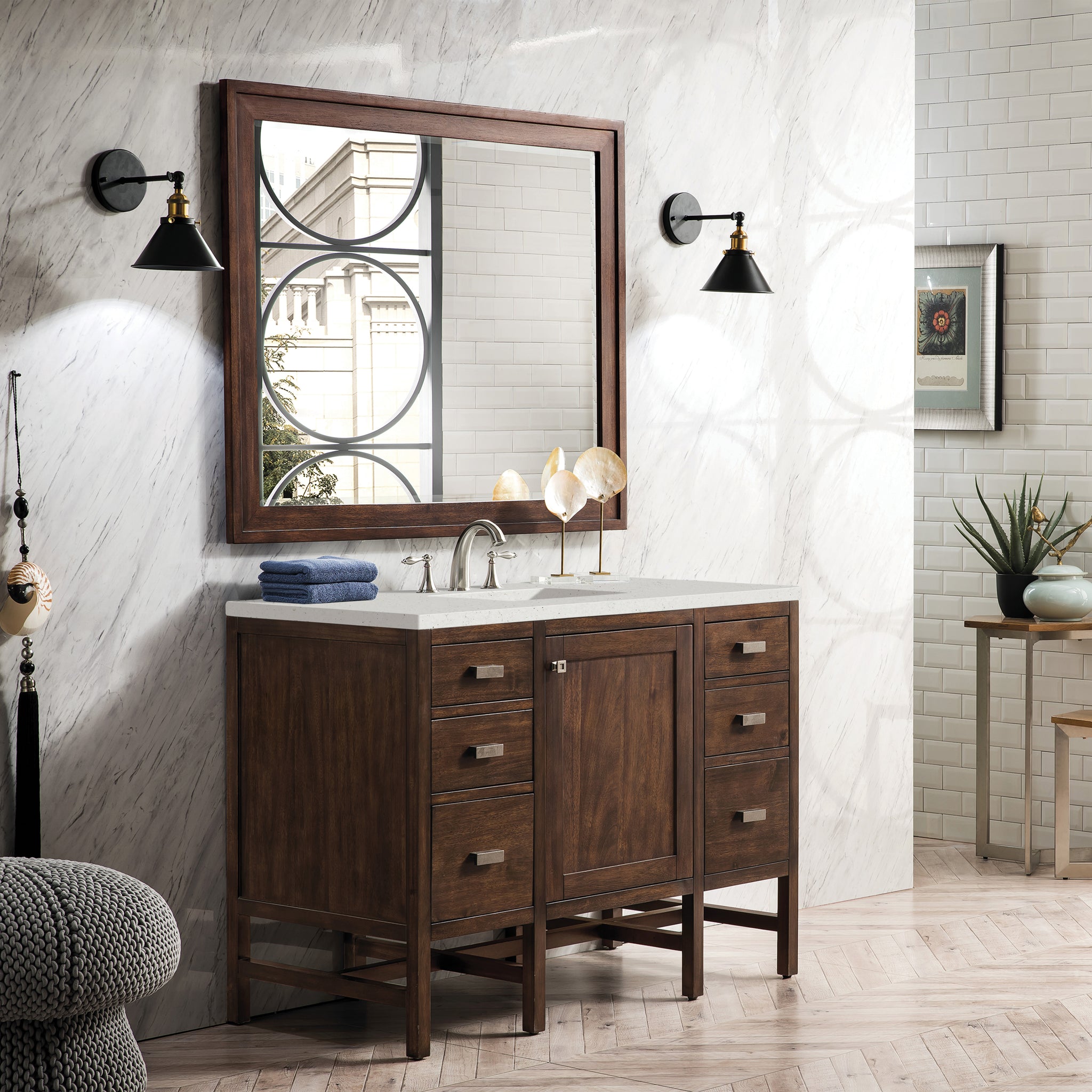 James Martin Addison 48" Single Bathroom Vanity, Mid-Century Acacia by James Martin