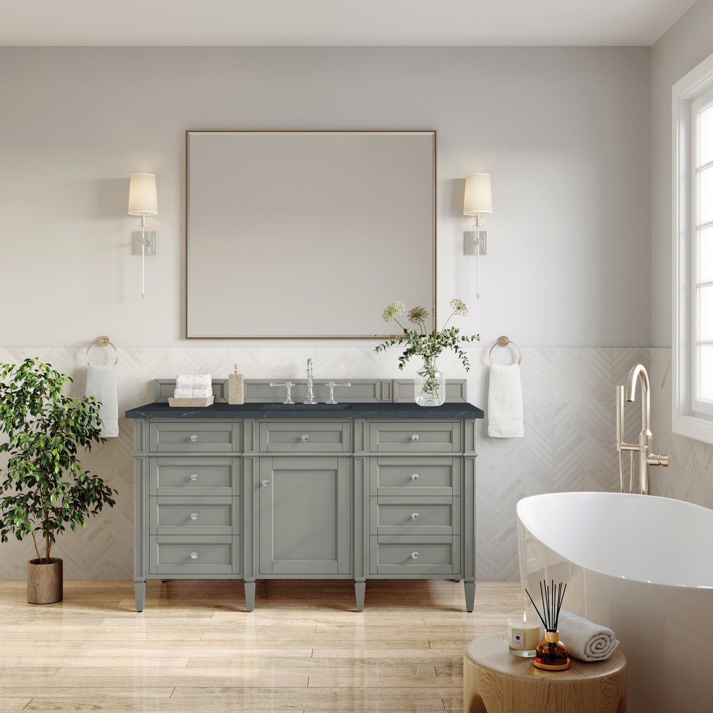James Martin Brittany 60" Single Bathroom Vanity, Urban Gray, view 20