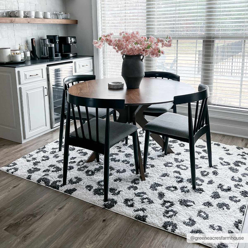 Zhen Black Spots Leopard Rug - Clearance by Boutique Rugs