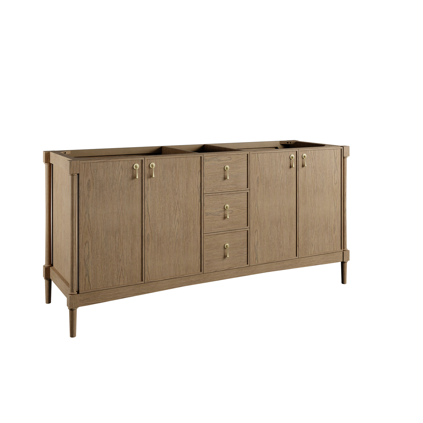 James Martin Kinnsden 72" Double Bathroom Vanity, Weathered Oak by James Martin