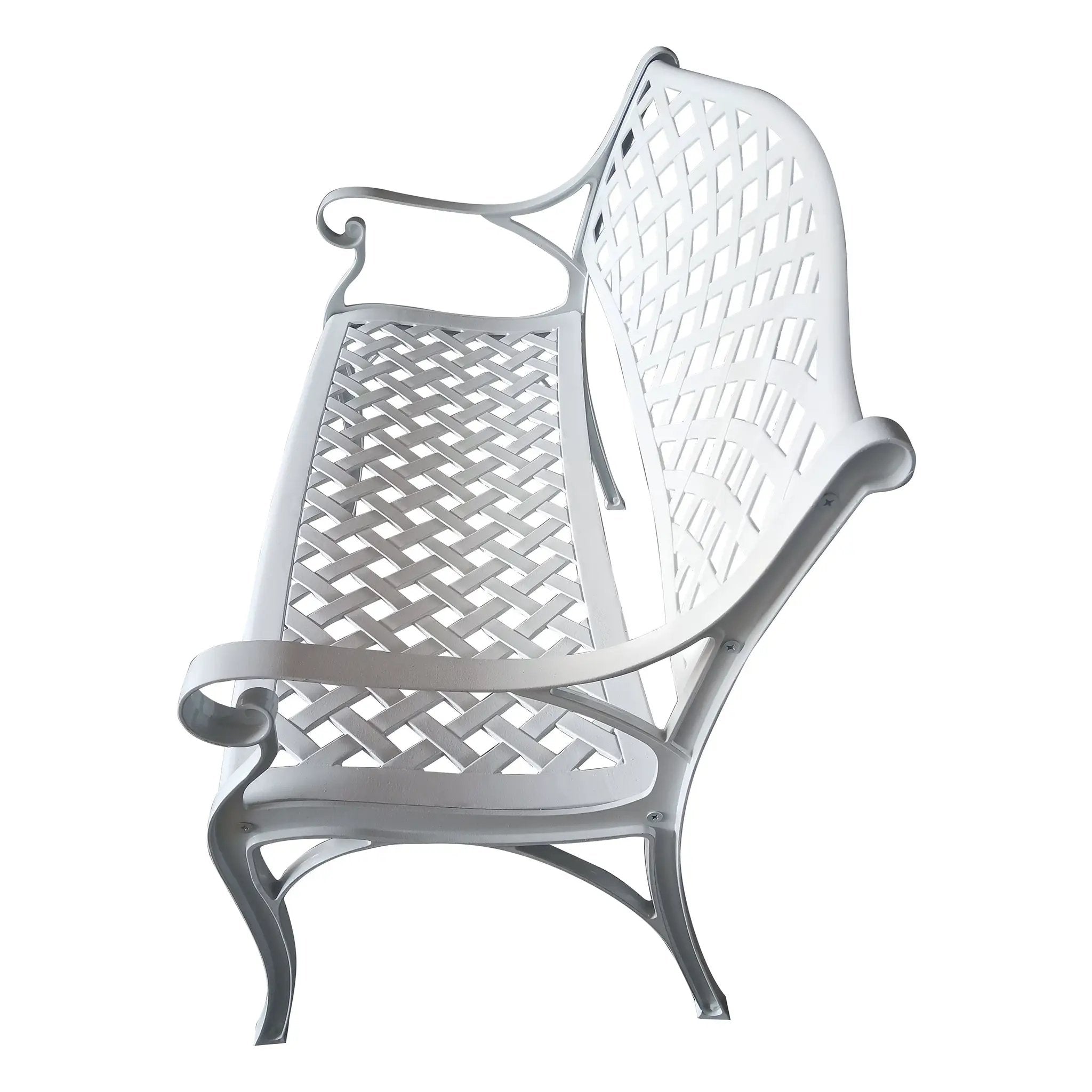 Outdoor Aluminum Modern 40-in White Patio Bench Loveseat by Sharicks