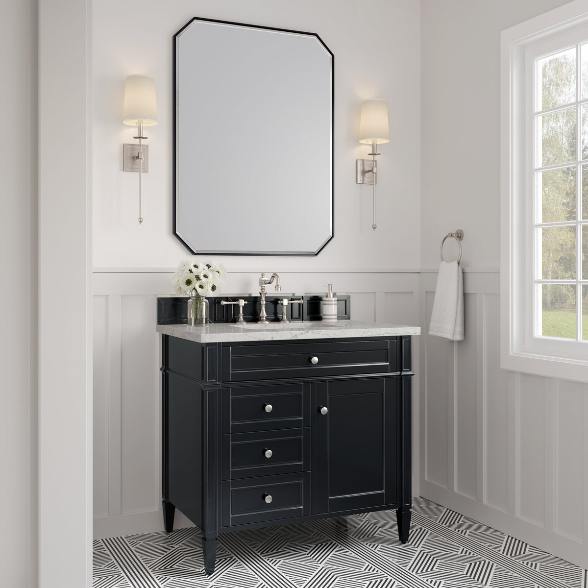 James Martin Brittany 36" Single Bathroom Vanity, Black Onyx, view 40