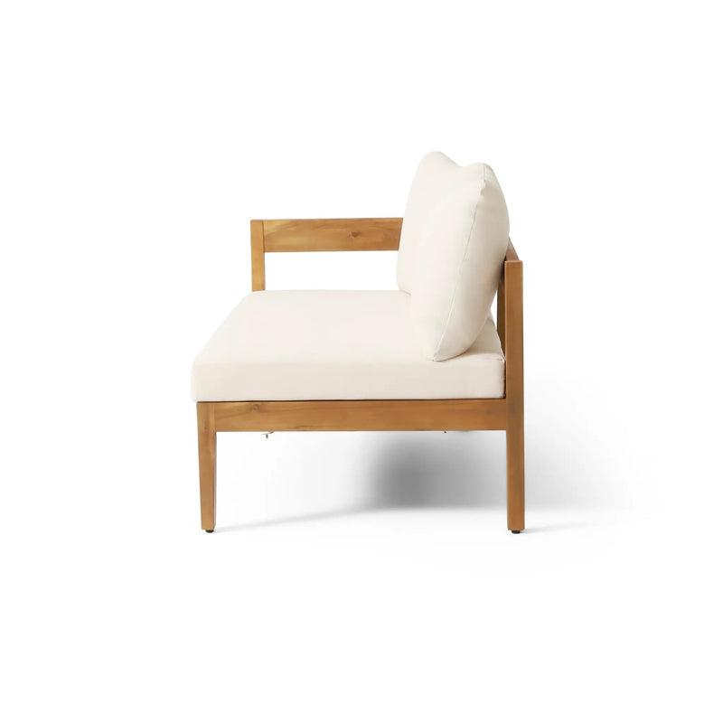 Brooklyn 3-Pieces Patio Conversation Set, Teak+Beige by HouseOfZazla