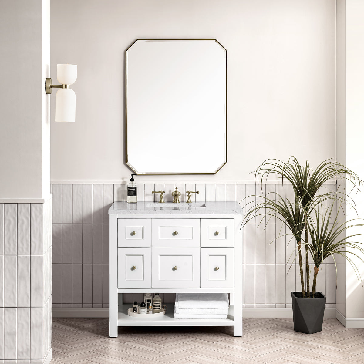 James Martin Breckenridge 36" Single Bathroom Vanity, Bright White, view 15