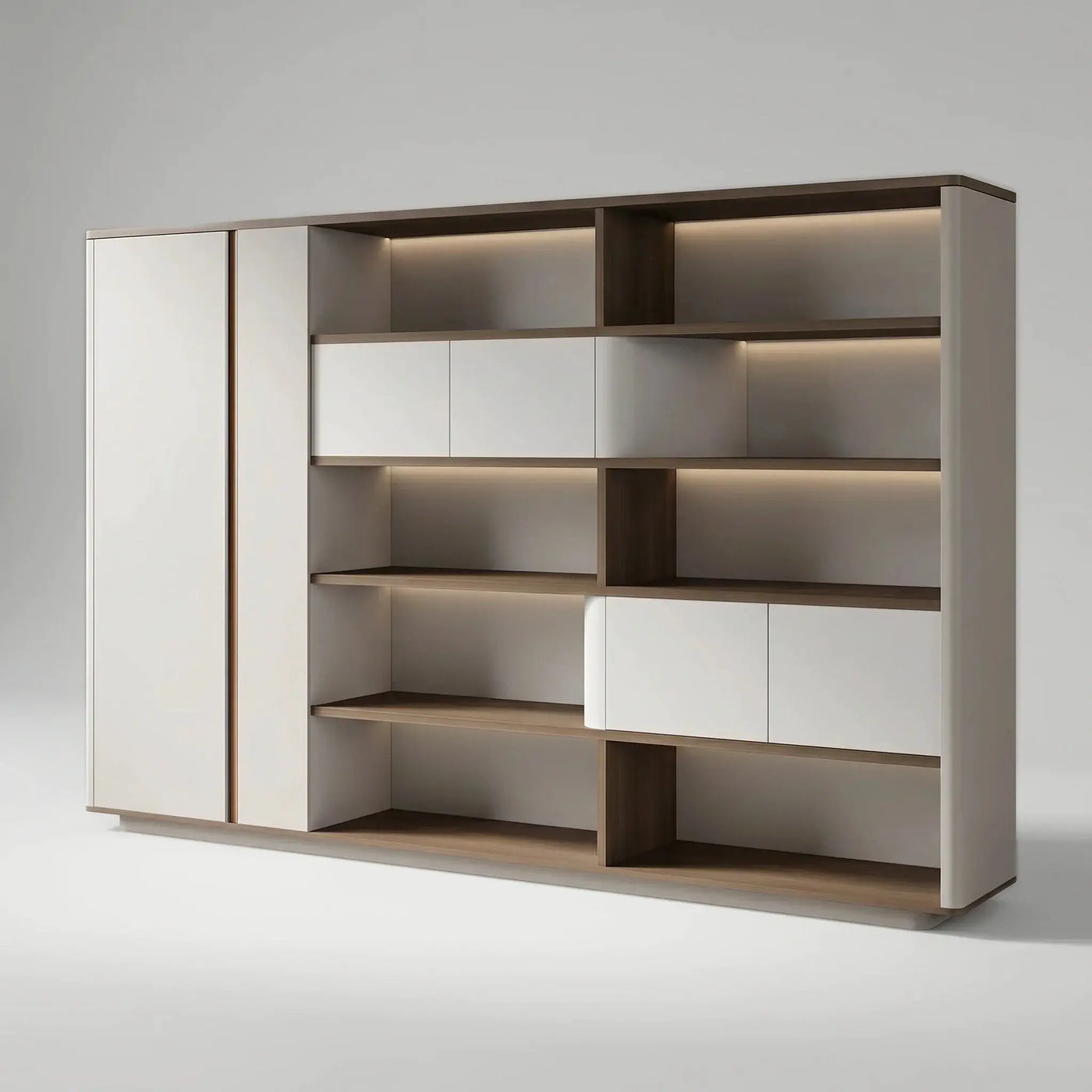 Hadwyn · Office Shelves w/ Lighting & Storage by Arc Grove