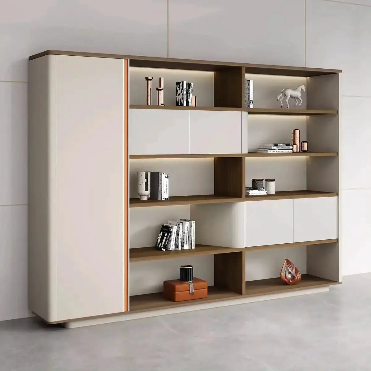 Hadwyn · Office Shelves w/ Lighting & Storage by Arc Grove