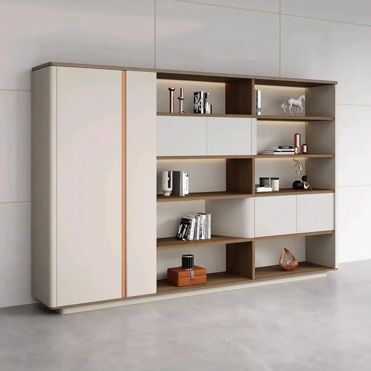 Hadwyn · Office Shelves w/ Lighting & Storage by Arc Grove
