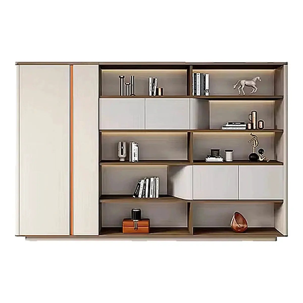 Hadwyn · Office Shelves w/ Lighting & Storage by Arc Grove