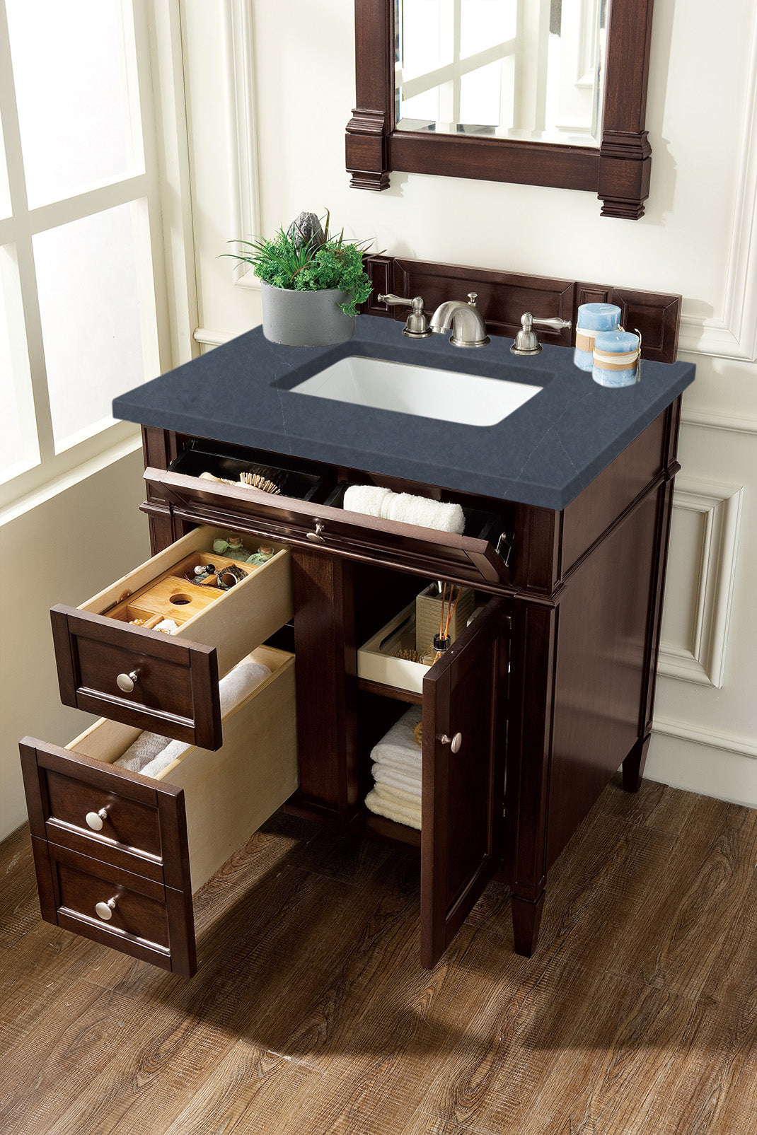 James Martin Brittany 30" Single Bathroom Vanity, Burnished Mahogany, view 31