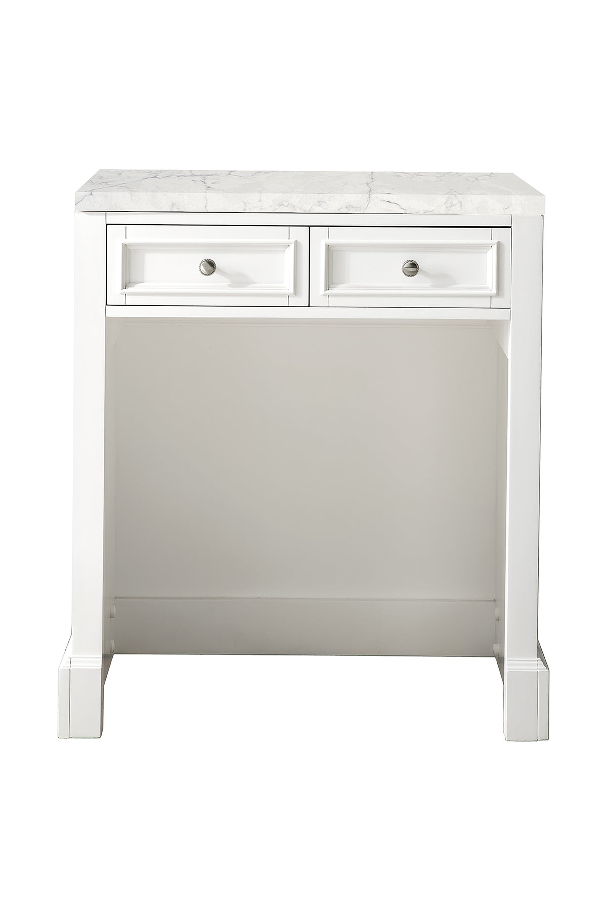 James Martin De Soto 30" Countertop Unit, Bright White with Eternal Jasmine Pearl countertop