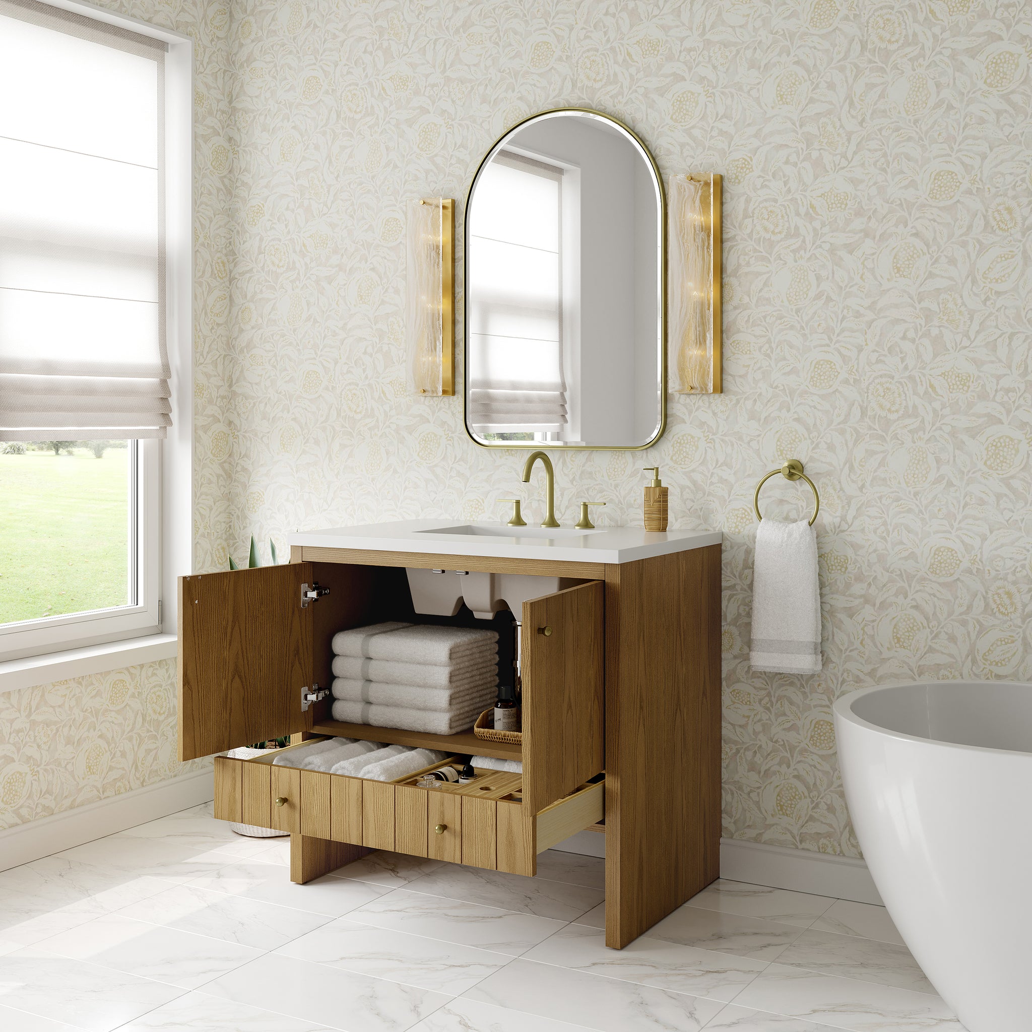 James Martin Hudson 36" Single Bathroom Vanity, Light Natural Oak, view 31