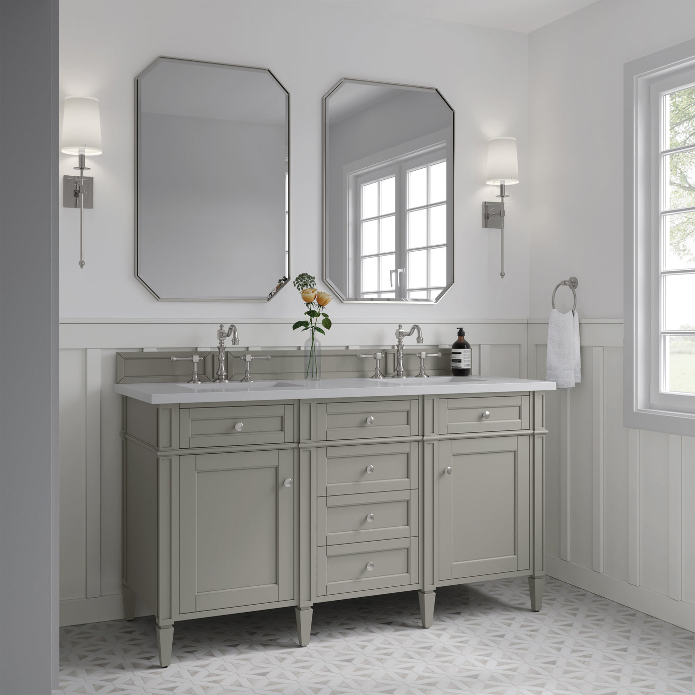James Martin Brittany 60" Double Bathroom Vanity, Urban Gray by James Martin