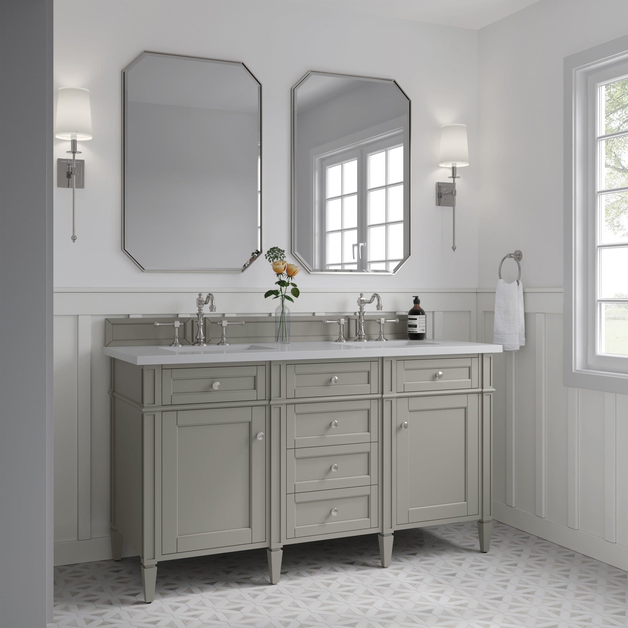 James Martin Brittany 60" Double Bathroom Vanity, Urban Gray by James Martin