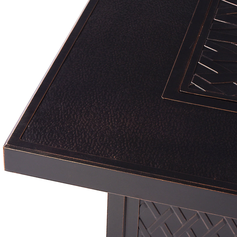 Aluminum 48-in Rectangular Propane Fire Table, Beads, Covers and Lid by Sharicks