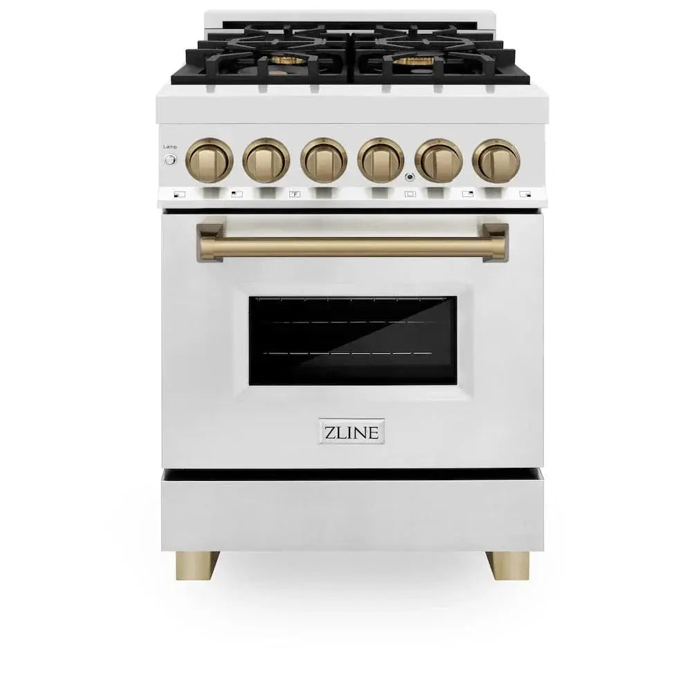ZLINE 24" Autograph Dual Fuel Range, Stainless, RAZ-24-CB by Farmhouse Kitchen and Bath