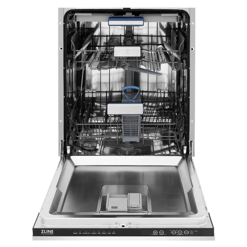 ZLINE 24" Autograph Dishwasher, White Door, Black Handle, DWVZ-WM-24-MB by Farmhouse Kitchen and Bath